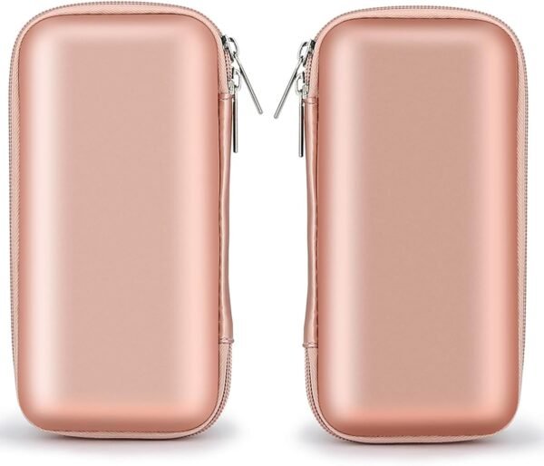 iMangoo Shockproof Carrying Charger Case Hard Protective EVA Impact Resistant Power Bank Pouch Small Electronics Organizer Cable Accessory Travel Essentials for Women,Size 6.5''x3.2''x1'',Rose Gold - Image 8