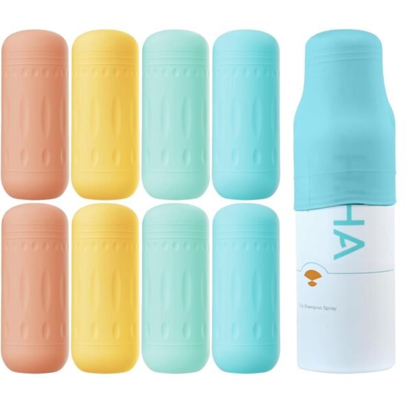 8 Pack Silicone Bottle Covers,Travel Size Toiletries,Travel Essentials for Women Men,Elastic Sleeves for Leak Proofing Travel,Travel Accessories Luggage, Cruise Ship Essentials,Travel Must Haves