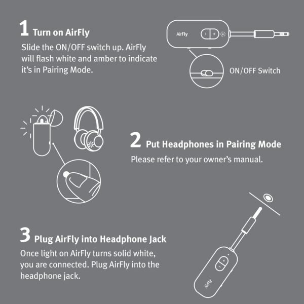 Twelve South AirFly SE Audio Streaming for TV/Airplane to Wireless Headphones – Wireless Adapter for AirPods, Airplane, Car, Gym, Home, Use with Any 3.5 mm Audio Jack - Image 8