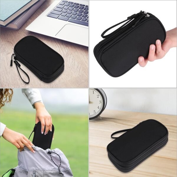 Travel Cable Organizer,Electronics Accessories Organizer Bag,Electronic Organizer Travel Universal Cable Organizer Electronics Accessories Bag for Charger, Phone, memory card,Travel Gadget Bag-Black - Image 7