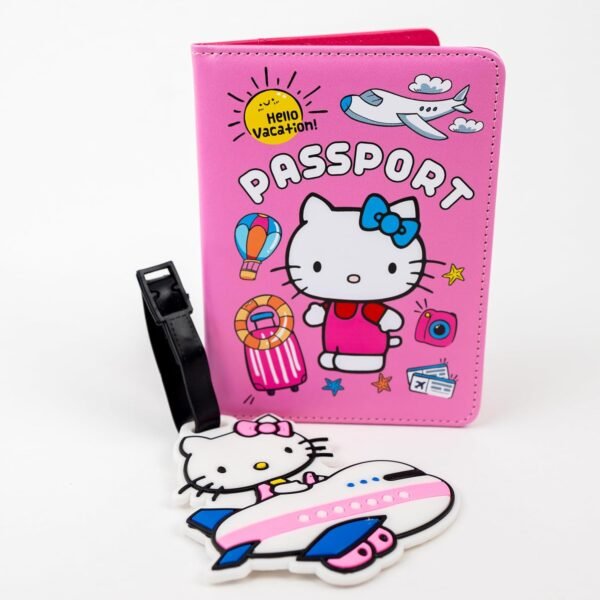 Kawaii Passport Holder with Luggage Tag, Cute Passport Cover set - Image 3