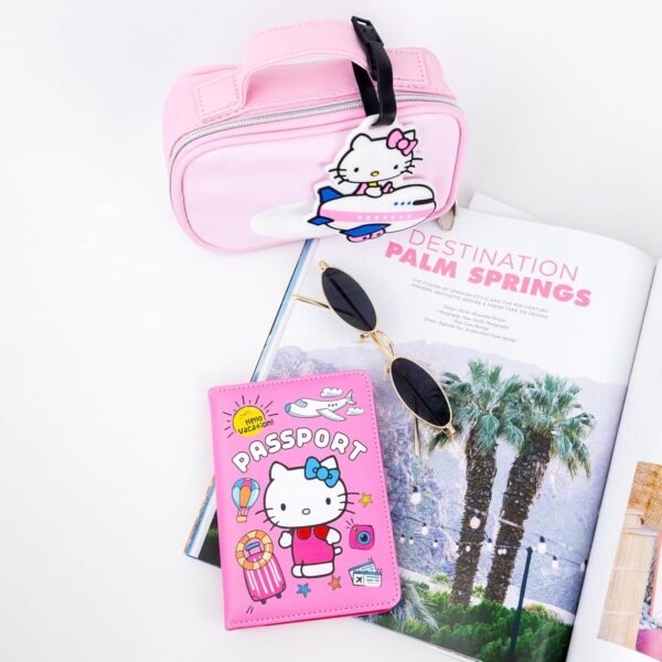 Kawaii Passport Holder with Luggage Tag, Cute Passport Cover set - Image 4