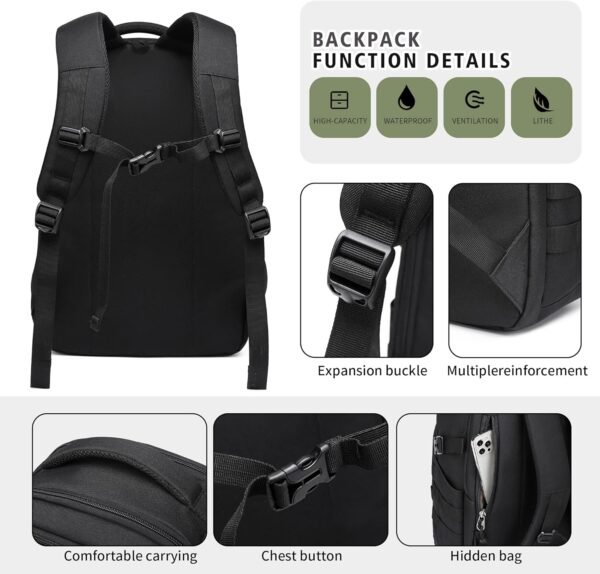 Wotony Military tactical backpack, backpack for men black tactical backpack small tactical backpack assault bag - Image 5