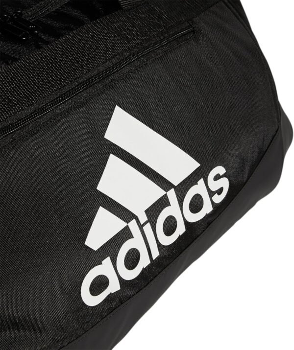 adidas Unisex Adult Defender 4.0 Duffel, Durable Athletic Sports Gym Travel Bag for Men and Women, Black/White, Medium (66L) - Image 4