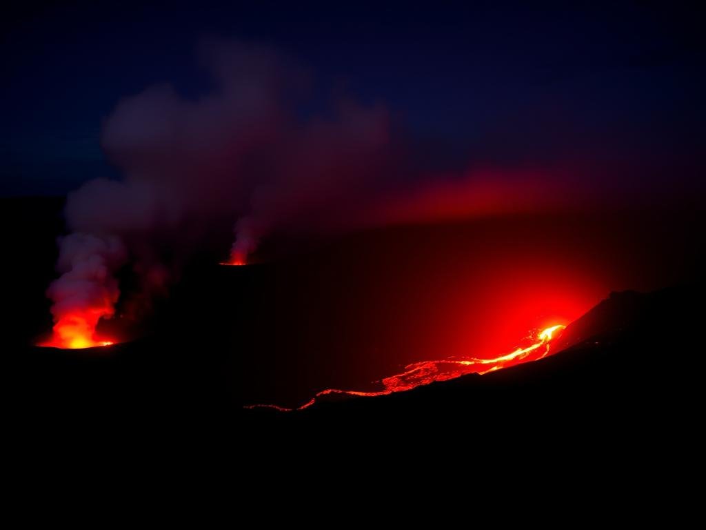 Active volcano in Hawaii Volcanoes National Park on the Big Island, Hawaii Travel Guide natural attraction