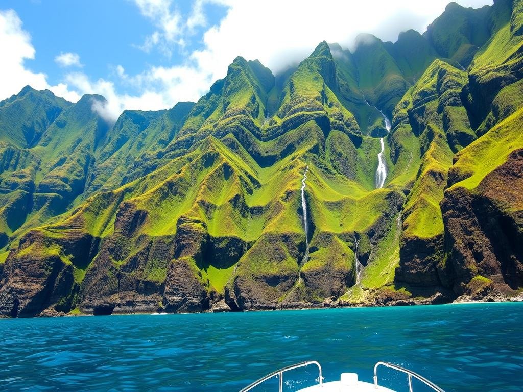 Napali Coast in Kauai with dramatic cliffs and turquoise waters, Hawaii Travel Guide natural wonder