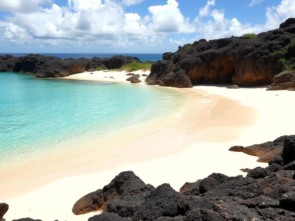 Secluded beach on Lanai with clear turquoise waters, Hawaii Travel Guide hidden paradise