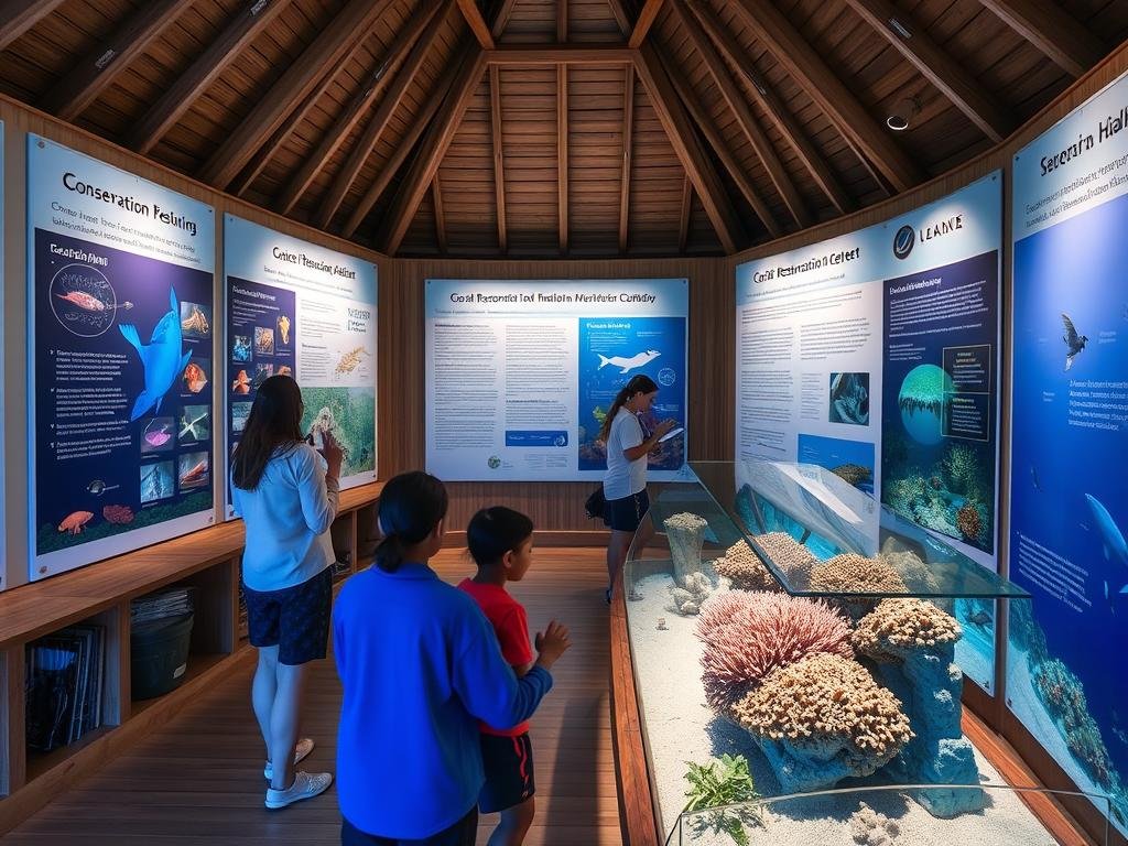Six Senses Laamu marine conservation center with educational displays